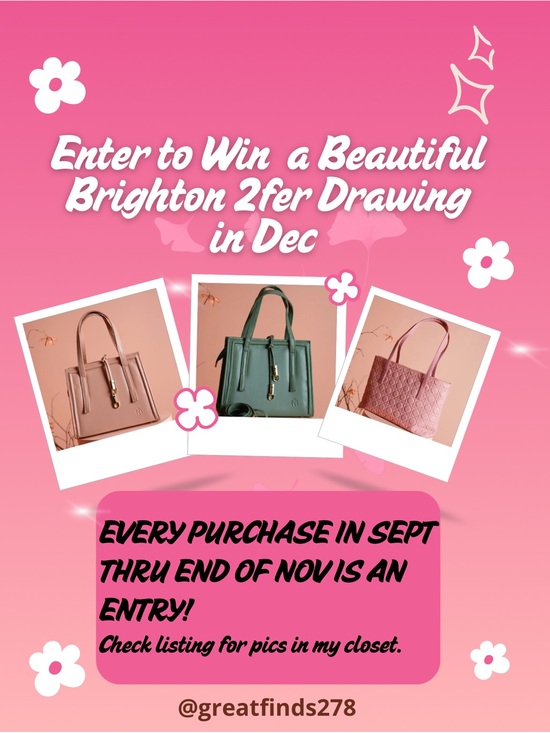 Brighton Handbags - @greatfinds278’s drawing flyer ENTER TO WIN A BRIGHTON 2FER IN DECEMBER
